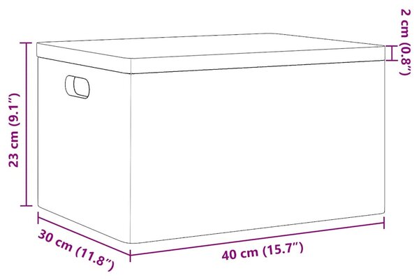 Fa doboz fedéllel és fogantyúkkal 40x30x23 cm tömör fa fenyő