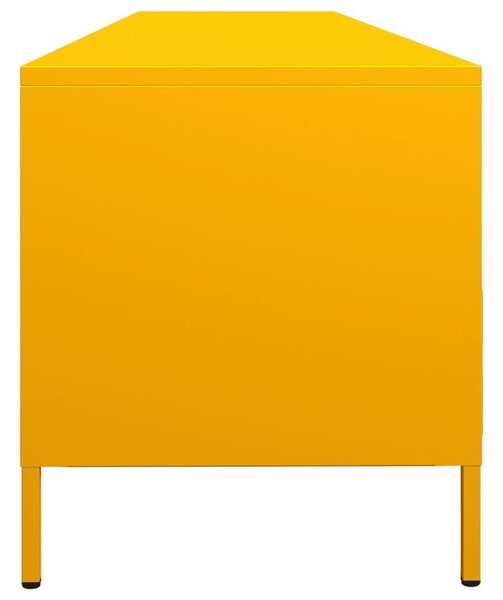 Mustársárga hidegen hengerelt acél TV-szekrény 202x39x43,5 cm