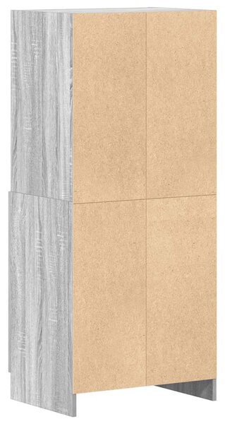 Szürke sonoma színű szerelt fa konyhaszekrény 57x41,5x131,5 cm