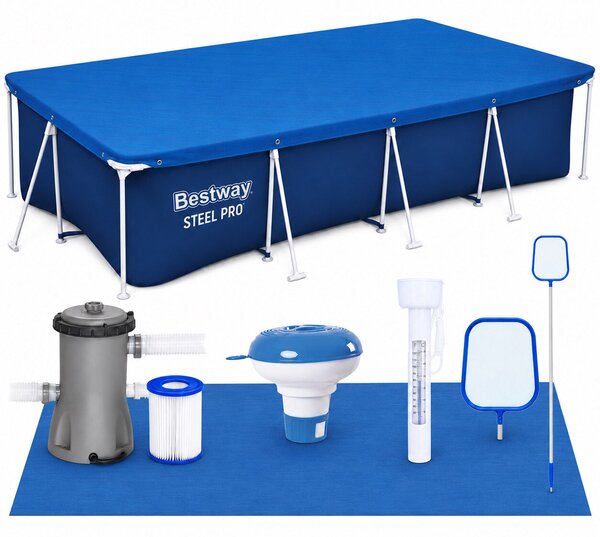 Bestway 56424 fémkeretes medence, 400x211x81 cm, 5.700 liter, minden tartozékkal