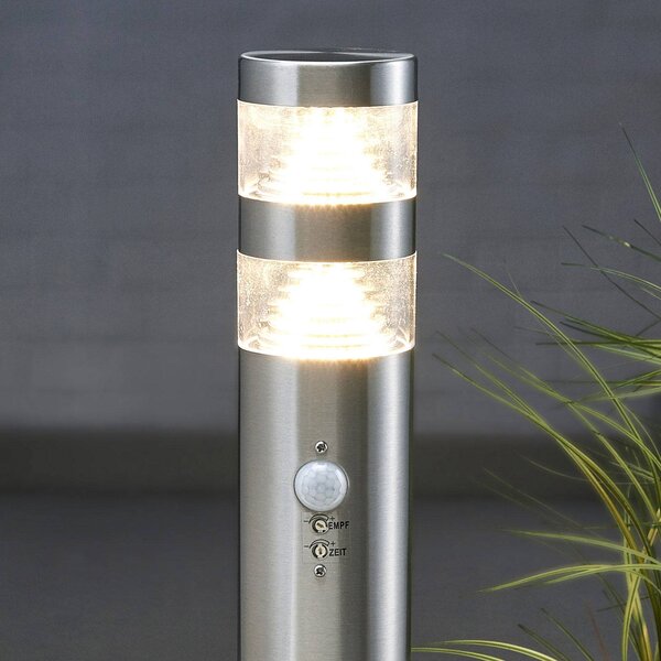 Lindby LED-es útvilágítás Lanea, 60 cm, szürke, érzékelő, IP44, Alu / szürke / cink, Rozsdamentes acél, Modern