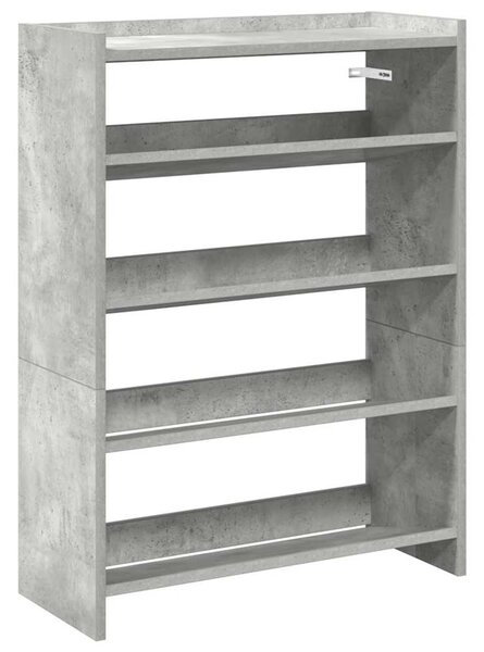 Betonszürke szerelt fa cipőtartó 60x25x81 cm