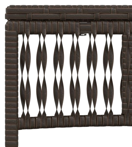 2 db barna polyrattan napozóágy asztallal