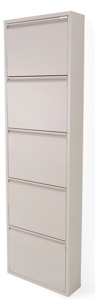Szürkésbarna fém billenő ajtós cipőtartó 50x169x15 cm Billy – Spinder Design