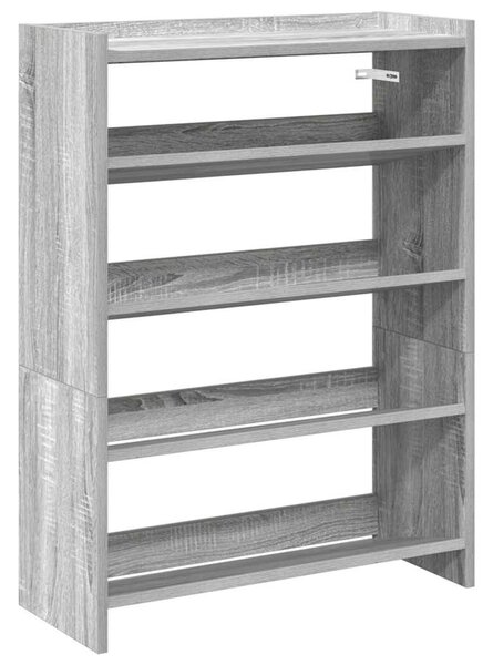 Szürke sonoma színű szerelt fa cipőtartó 60x25x81 cm