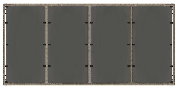 VidaXL Kert étkező szett 7 pcs Szürke 190 x 90 x 75 cm polirattan