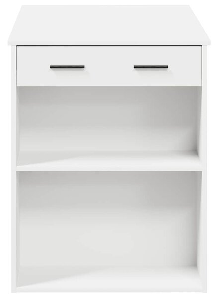 Íróasztal fiókkal és polccal fehér 102x62x77,5 cm gépelt fa