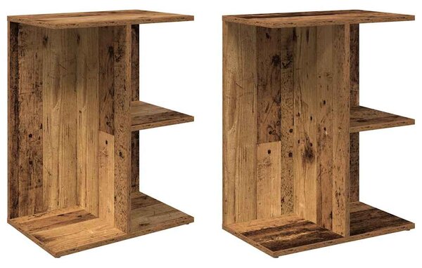 Éjjeliszekrények 2 db régi fa 46,5x29x61 cm gépelt fa