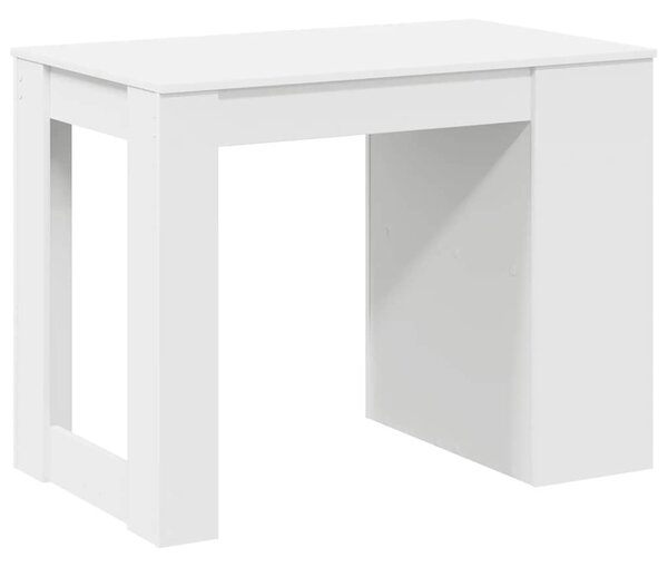 Íróasztal fiókkal és polccal fehér 102x62x77,5 cm gépelt fa