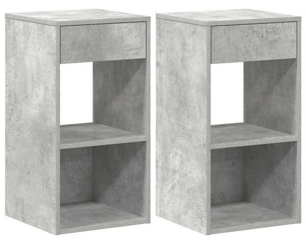 Éjjeliszekrények fiókos 2 db betonszürke 35x34x66,5 cm