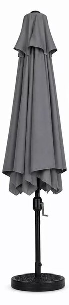 Kerti napernyő, MultiGarden SL-UM019-4, szürke, téglalap alakú, 200 x 130 cm, magasság: 212 cm, tekerőkarral, 38 mm acél rúd, 4 szegmens, dönthető, UV-álló, esőálló, 160 g/m2