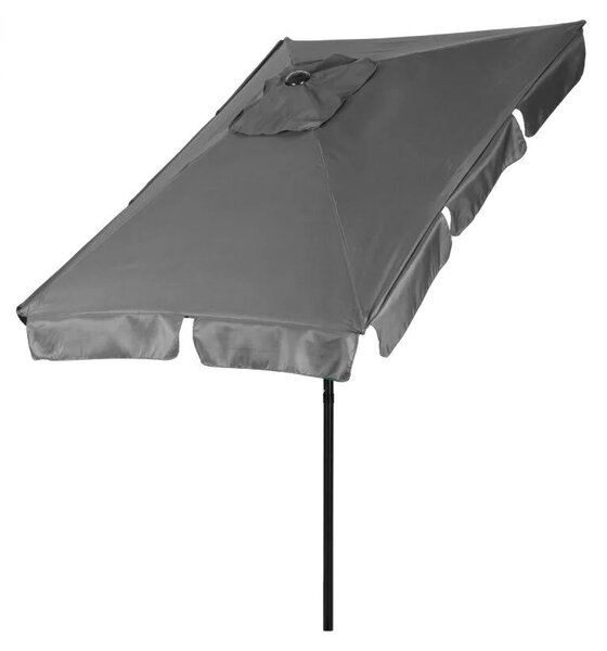 Kerti napernyő, MultiGarden SL-UM019-4, szürke, téglalap alakú, 200 x 130 cm, magasság: 212 cm, tekerőkarral, 38 mm acél rúd, 4 szegmens, dönthető, UV-álló, esőálló, 160 g/m2