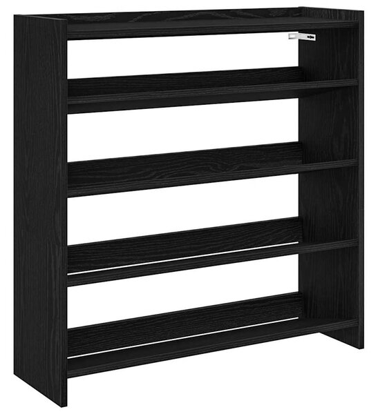 Fekete szerelt fa cipőtároló szekrény 80x25x81 cm