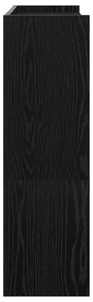 Fekete szerelt fa cipőtároló szekrény 80x25x81 cm
