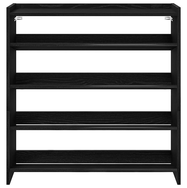 Fekete szerelt fa cipőtároló szekrény 80x25x81 cm