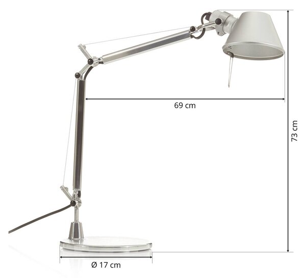 Artemide Tolomeo Micro asztali világítás, alumínium, Alu / szürke / cink, Dolgozószoba / Iroda, Alumínium, Dizájn