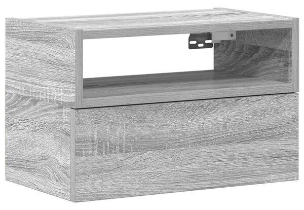 Szürke sonoma falra szerelhető éjjeliszekrény 45x26x28,5 cm