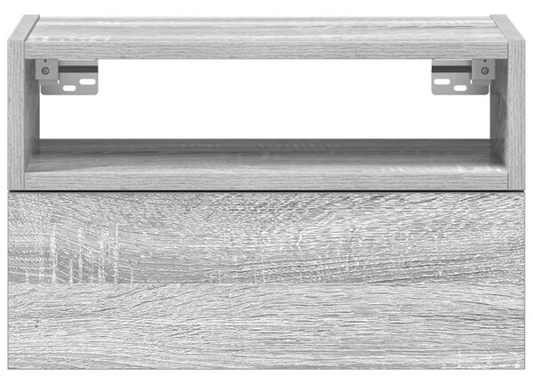Szürke sonoma falra szerelhető éjjeliszekrény 45x26x28,5 cm