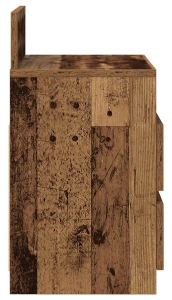 2 db antik fa színű éjjeliszekrény 2 fiókkal 40x33x60 cm