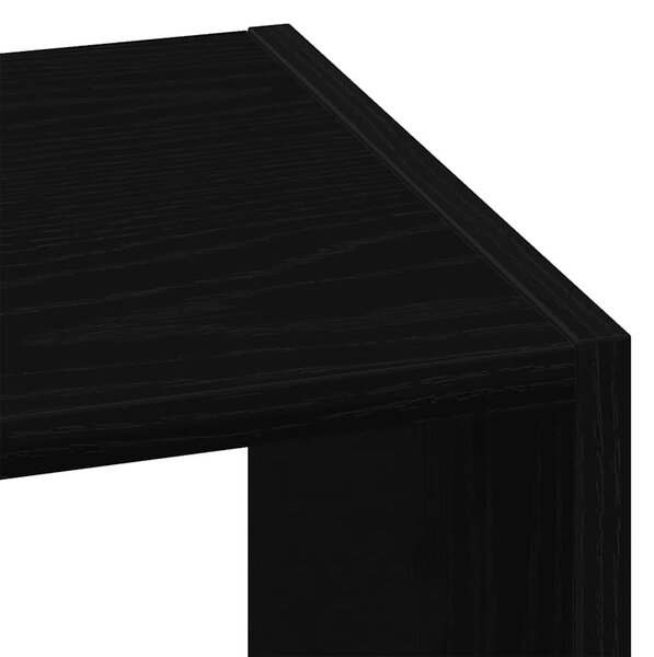 Fekete tölgy szerelt fa könyvespolc halmozható 30 x 30 x 80 cm