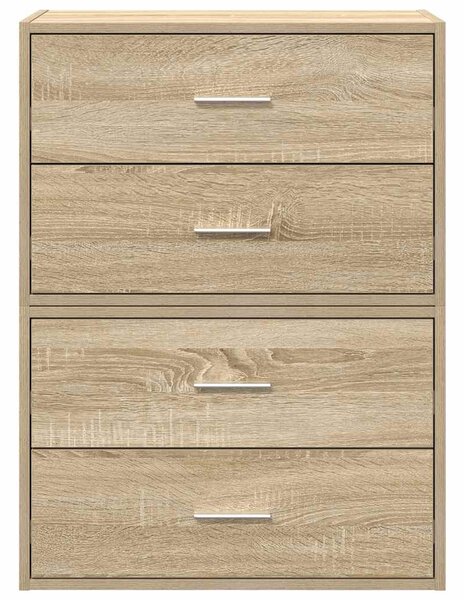 2 db sonoma tölgy szerelt fa szekrény 2 fiókkal 60 x 31 x 40 cm