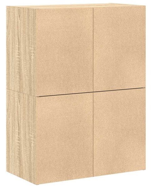 2 db sonoma tölgy szerelt fa szekrény 2 fiókkal 60 x 31 x 40 cm