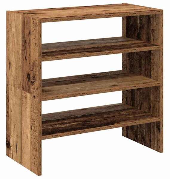 2 db antik fa színű cipőtartó állvány halmozható 60x30x30,5 cm