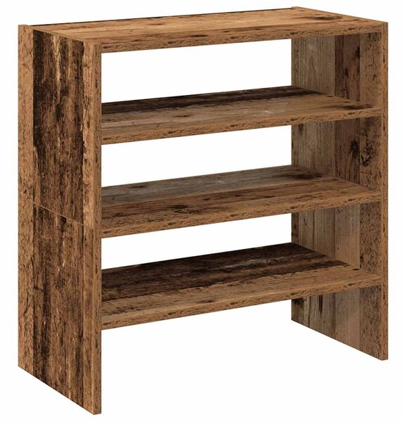 2 db antik fa színű cipőtartó állvány halmozható 60x30x30,5 cm