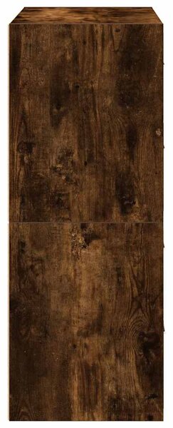 2 db füstölt tölgy szerelt fa szekrény 2 fiókkal 60 x 31 x 40cm