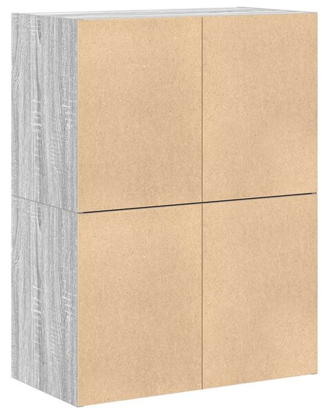 2 db szürke sonoma szerelt fa szekrény 2 fiókkal 60 x 31 x 40cm