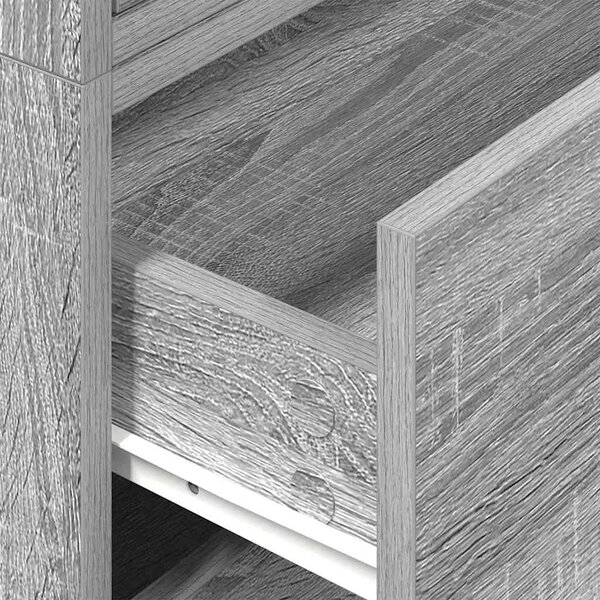 2 db szürke sonoma szerelt fa szekrény 2 fiókkal 60 x 31 x 40cm