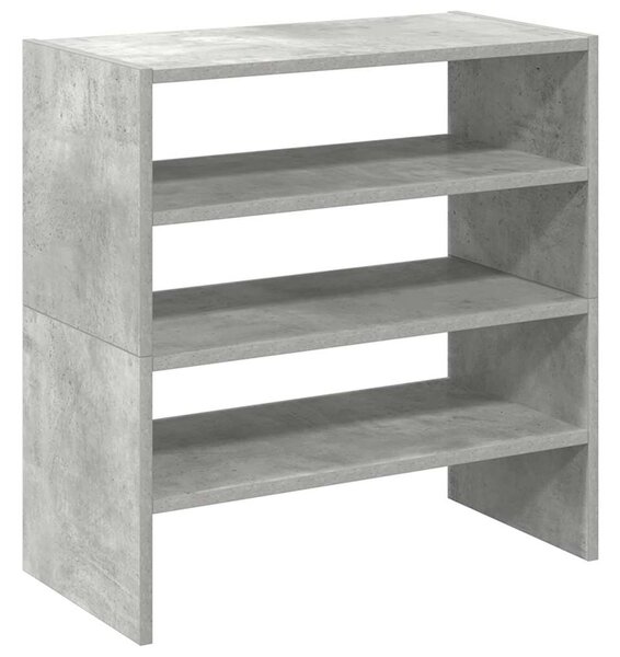 2 db betonszürke cipőtartó állvány halmozható 60 x 30 x 30,5 cm
