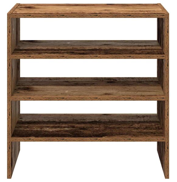 2 db antik fa színű cipőtartó állvány halmozható 60x30x30,5 cm