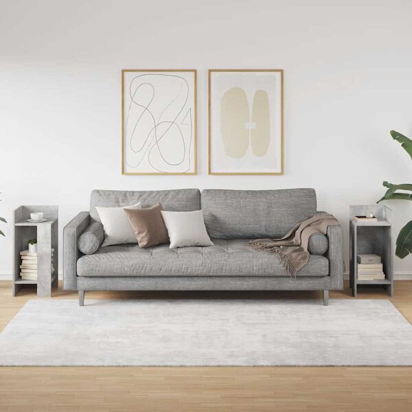 2 db betonszürke kisasztal polccal 25,5 x 27 x 60 cm