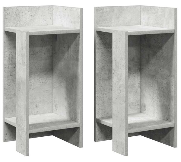 2 db betonszürke kisasztal polccal 25,5 x 27 x 60 cm
