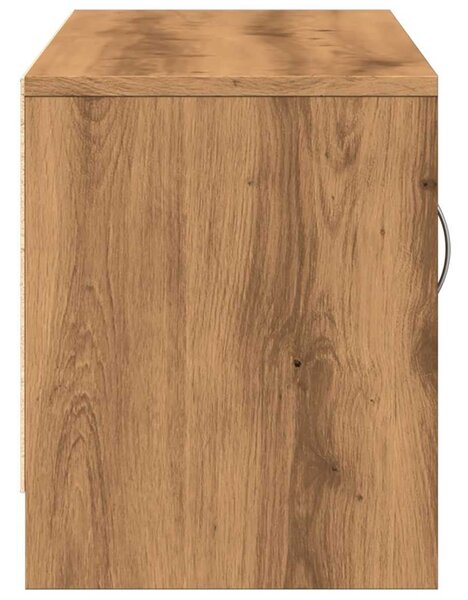 Kézműves tölgy színű szerelt fa TV-szekrény 102x30x37,5 cm