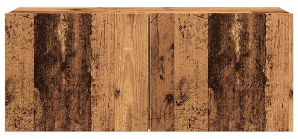 Antik fa színű falra szerelhető TV-szekrény 100 x 30 x 41 cm