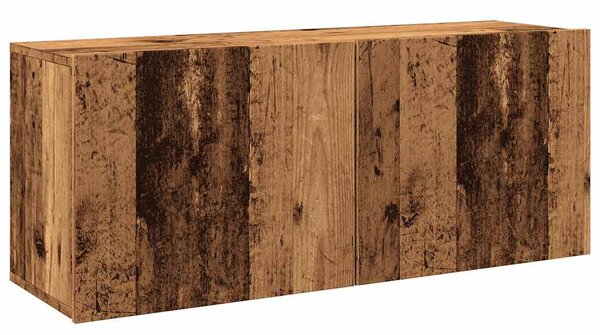 Antik fa színű falra szerelhető TV-szekrény 100 x 30 x 41 cm