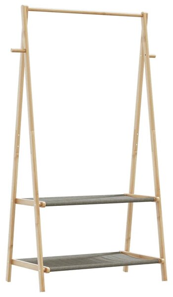 Bambusz ruhaállvány polcokkal 96 x 45,5 x 150,5 cm