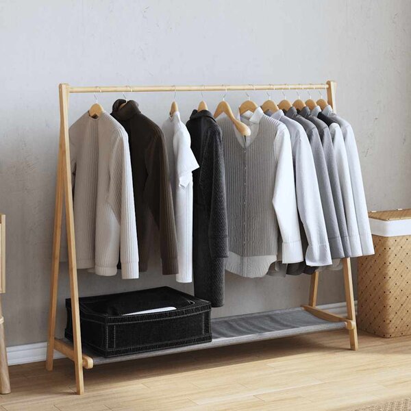 Bambusz ruhaállvány polcokkal 106 x 34 x 102 cm