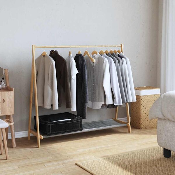 Bambusz ruhaállvány polcokkal 106 x 34 x 102 cm