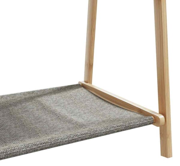 Bambusz ruhaállvány polcokkal 106 x 34 x 102 cm