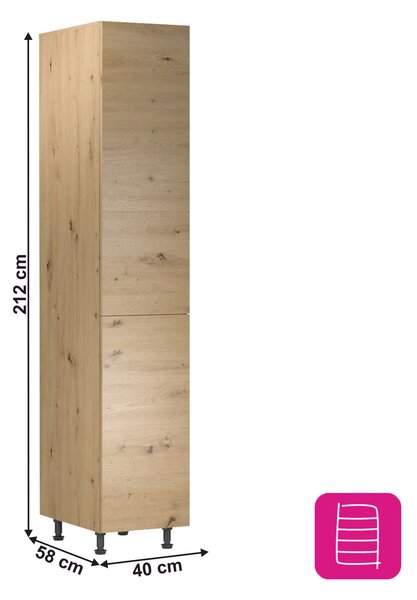 Élelmiszer konyhaszekrény D40SP Langari (artisan tölgy) (B)