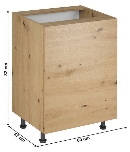 Alsó konyhaszekrény D60 Langari (artisan tölgy) (B)