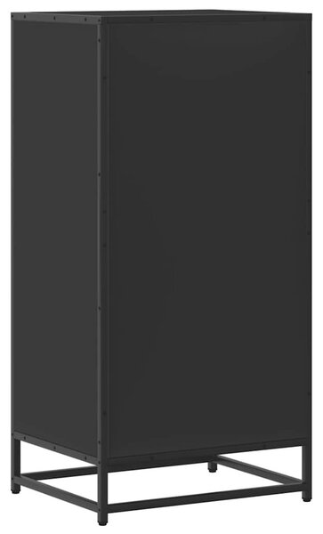 Fekete szerelt fa cipőtároló szekrény 48x38x97,5 cm
