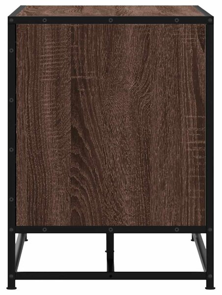 Cipőpad barna tölgy 80x40x53,5 cm Gépi fa és fém