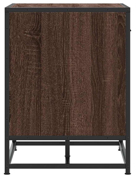 Cipőpad barna tölgy 60x40x53,5 cm Gépi fa és fém