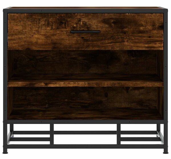 Cipőpad füstölt tölgy 60x40x53,5 cm fából és fémből készült