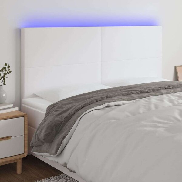 VidaXL LED-es Fejtámla - Fehér Műbőr - 160cm