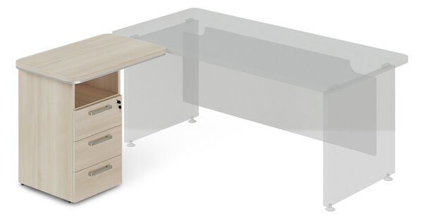 Dokkoló konténer TopOffice 90 x 55 cm, bal, világos akác
